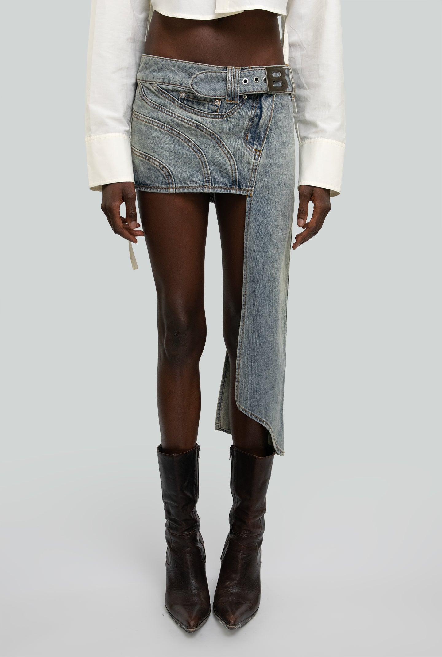 Asymmetrical Denim Skirt