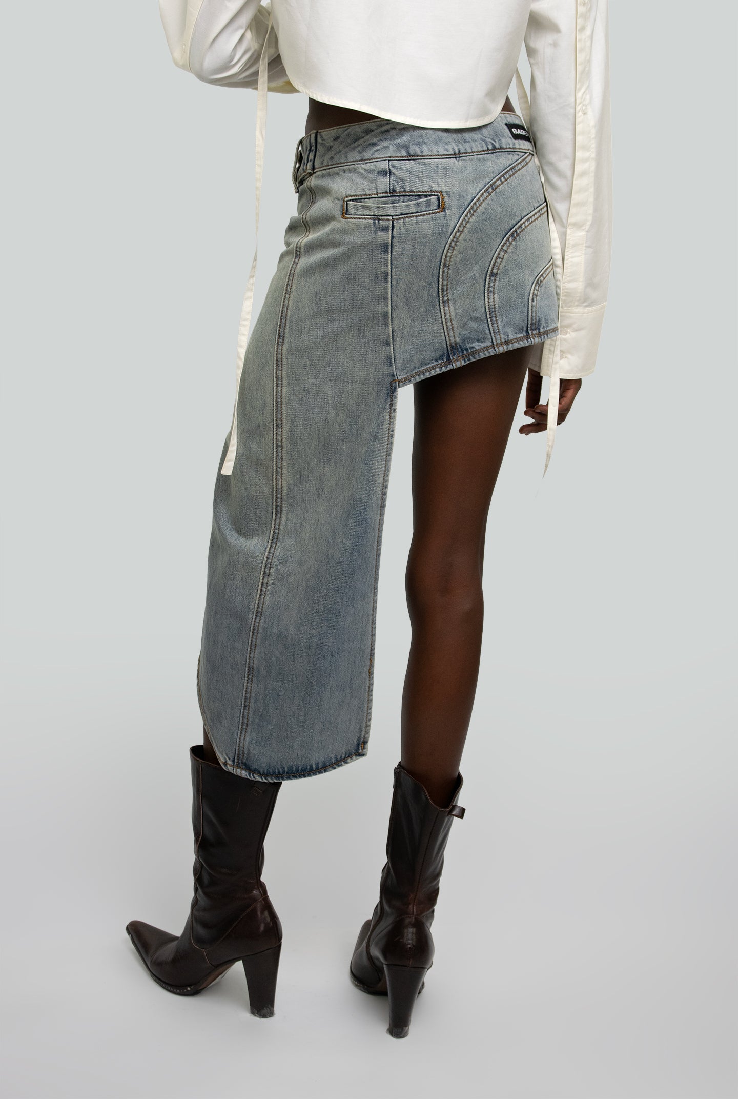 Asymmetrical Denim Skirt
